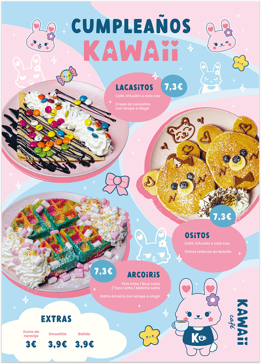 Carta de cumpleaños de Kawaii Café